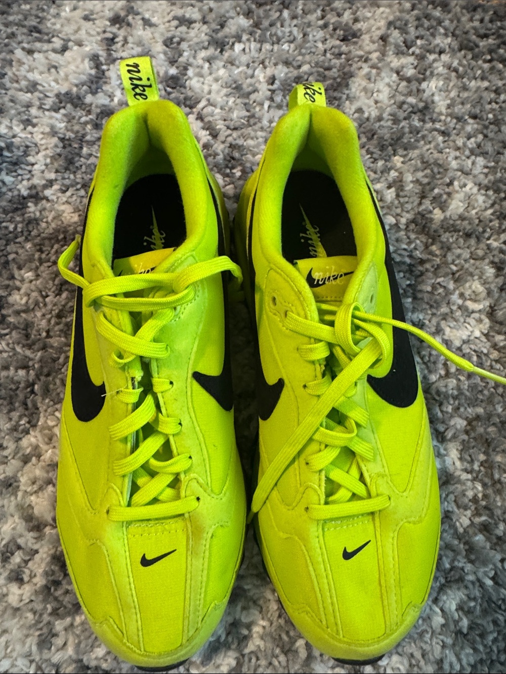 Nike High-Vis Yellow Sneakers with Black Swoosh